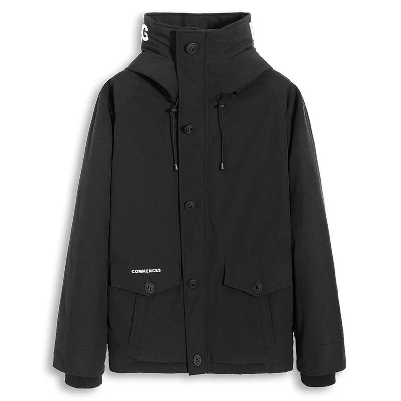 AYR801406 black Пионерский лагерь, модные пуховики для мужчин, брендовая одежда, толстый теплый зимний пуховик на утином пуху, мужской, высшее качество, черный, AYR801406 - Цвет: AYR801406 black