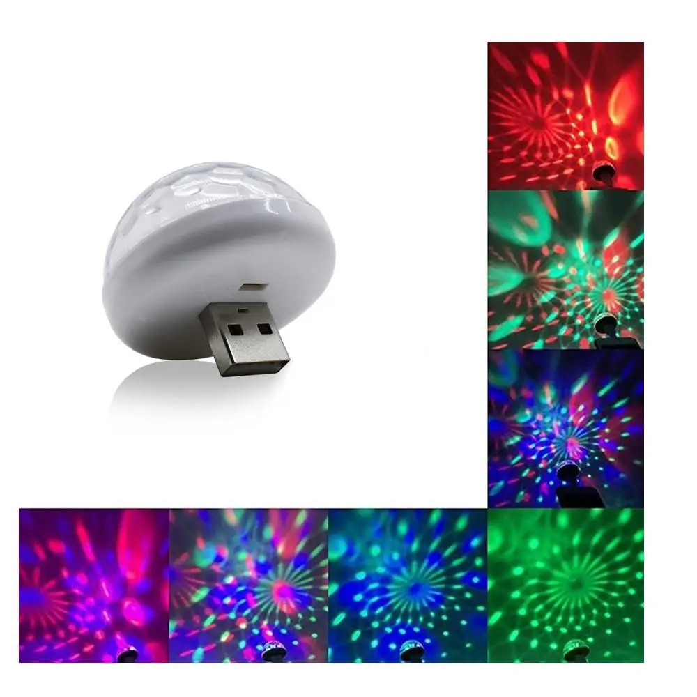 Мини USB Голосовое управление RGB светодиодный светильник магический шар DJ диско светильник вечерние светильник s для автомобиля Android Apple мобильный телефон