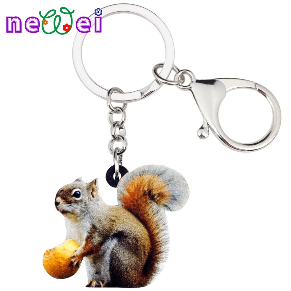NEWEI акриловые сладкий белка гайка брелки брелок Кольца мультфильм животных