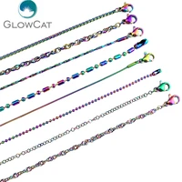 5pcslot more choice more style rainbow color stainless steel chain necklace link jewelry making