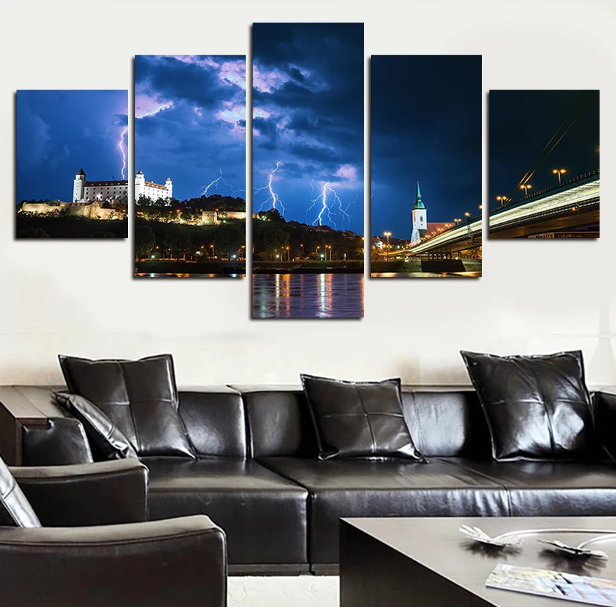 Картина Настенная Куадрос Молния в темное время суток 2016|print pictures canvas|picture canvasprints |