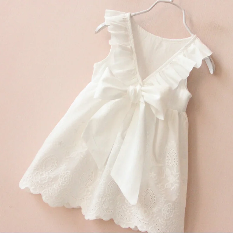 Hurave Girl Dresses Solid White 2019 Summer Style Children's Clothing For Vestido Infant Clothes | Детская одежда и обувь
