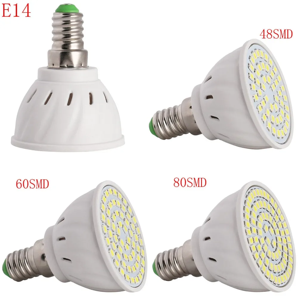 CQD-LIGHT E27 E14 MR16 GU10 светодиодный лампы 110 В 220 Bombillas Светодиодный лампа Spotlight 48 60 80 2835 4 W