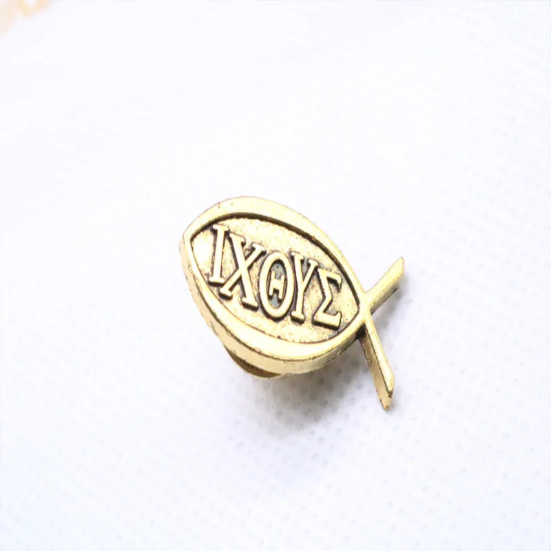 12 штук Христа Иисус рыба крест брошь с рыбой религиозная Подвеска &quotИисус&quot