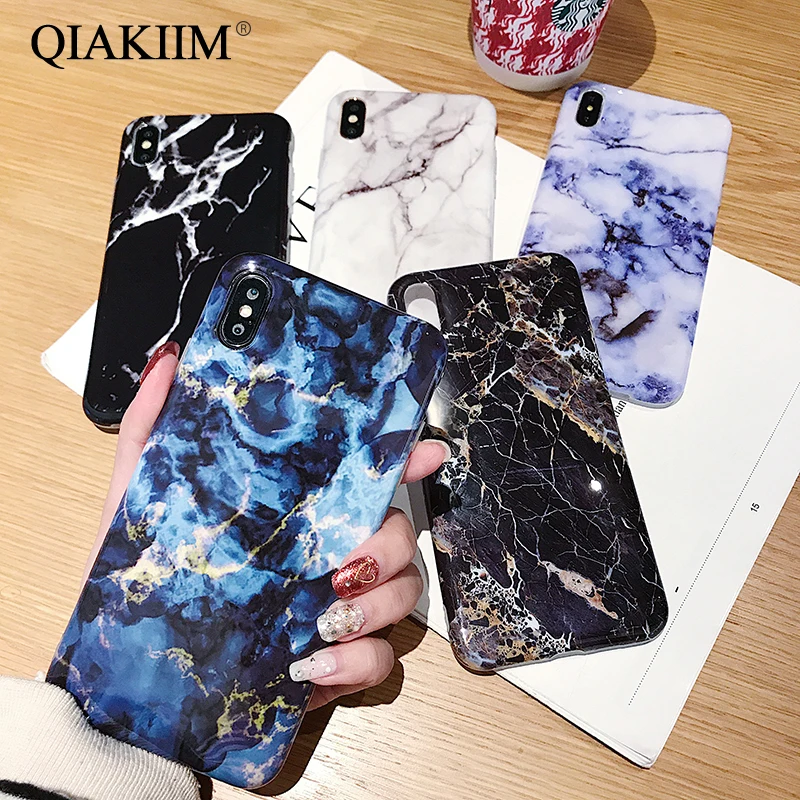 Модный мраморный чехол для iPhone X XR XS Max 7 8 Plus мягкие силиконовые чехлы из ТПУ 6 6S