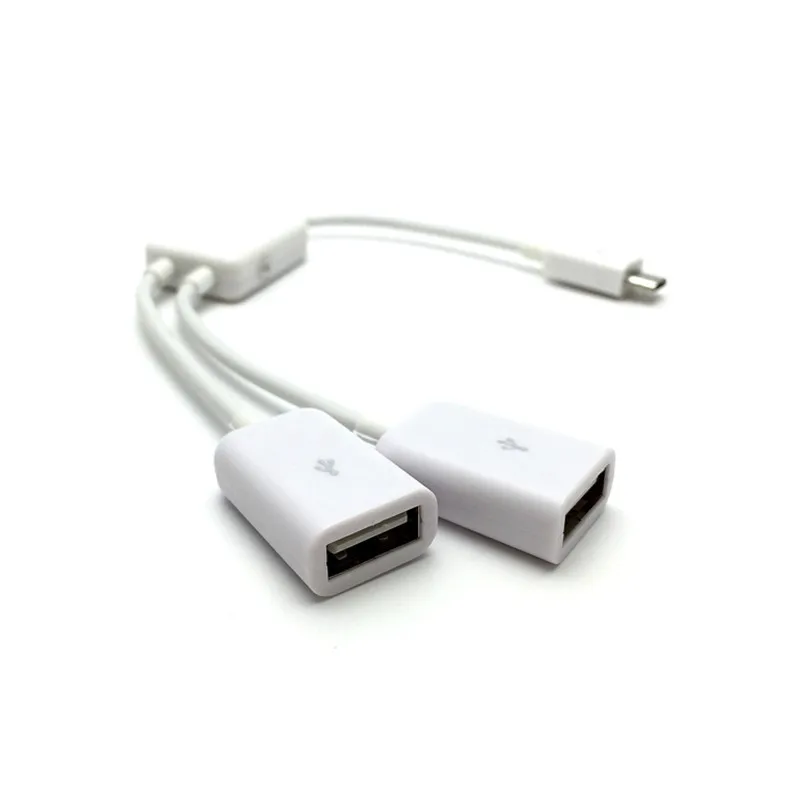 Micro USB хост кабель штекер 2x Тип двойной Женский OTG адаптер конвертер концентратор