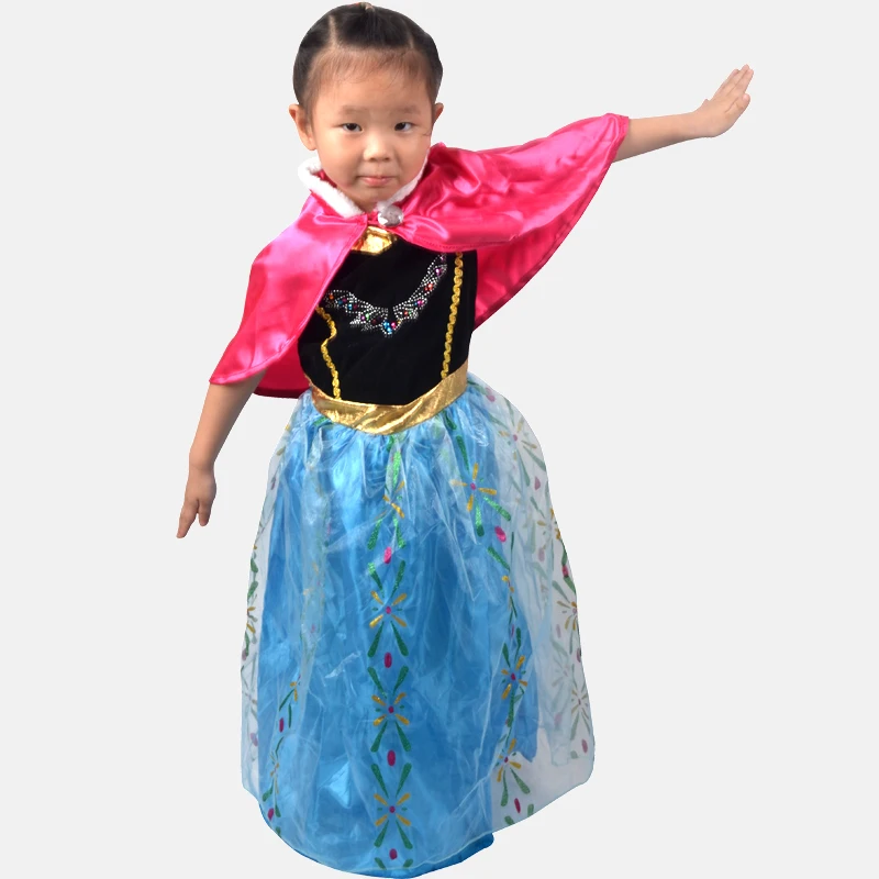 Бесплатная доставка костюм для девочек на Хэллоуин Эльза ледяная королева