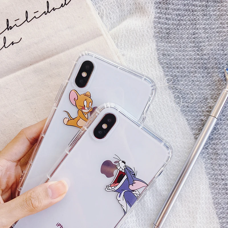 BXE чехол для телефона бампер Apple iPhone Xs Max 6 6s 7 8 Plus X XR мыши и кошки с животным узором