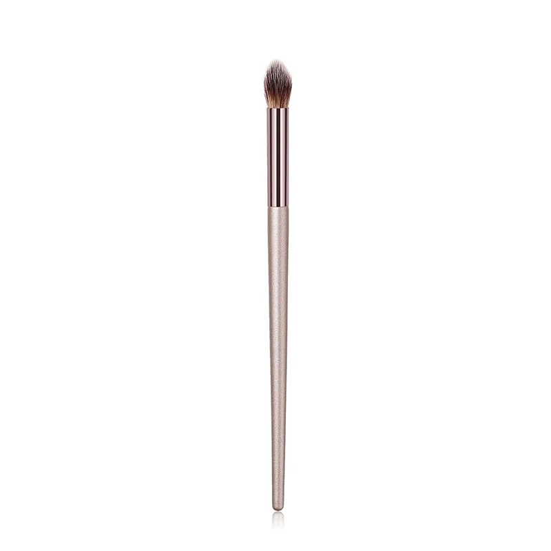 Small flame brush 10 шт./набор кистей для макияжа цвета шампанского, основа для макияжа, пудра, румяна, тени для век, плоская кисть Кабуки для смешивания макияжа, инструмент для красоты - Handle Color: Small flame brush