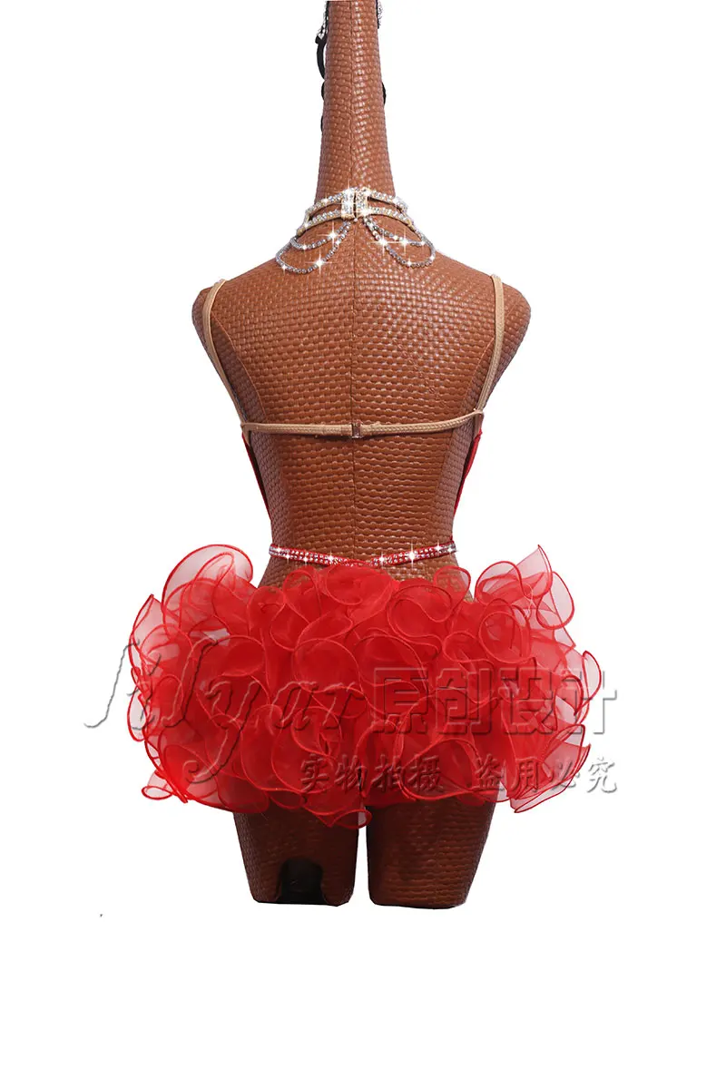 Новое женское платье для латинских танцев Cheongsam с узором для сцены Cha Salsa танцевальная одежда сценические костюмы танцевальная одежда DM1033
