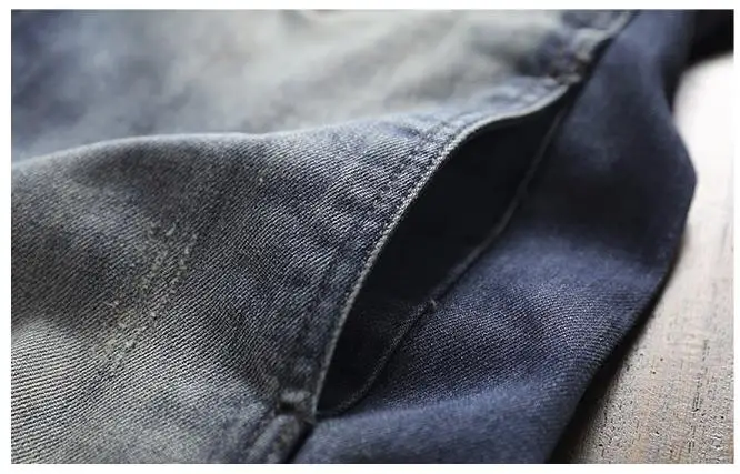 Для мужчин's джинсовые куртки Slim Fit Настоящее байкерское пальто Винтаж молния Стенд воротник мото куртки Прямая