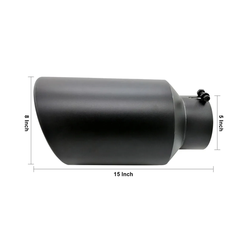VicTsing Muffler Car Exhaust Universal Chrome Stainless Steel Tail Pipe Low Noise Bolt-On Tip Black 15 inch | Автомобили и