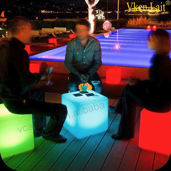 40*40cm LED Cube Chair Mood Garden Cube Sofa Luminous Colors LED Chair LED furniture