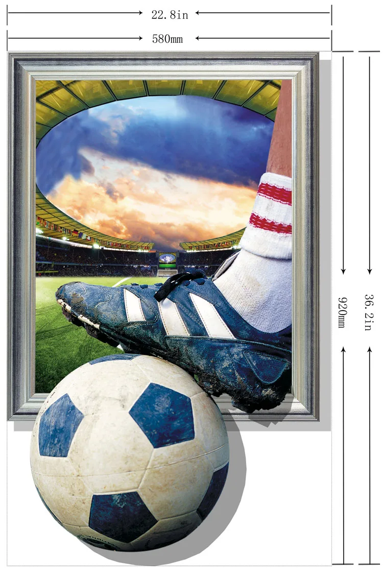 Я люблю тему футбола 3D настенные наклейки обои для спальни футбольные фанаты