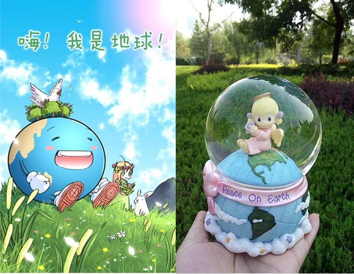 Водой ребенка ангел мира земля Байюнь хрустальный шар музыкальная шкатулка