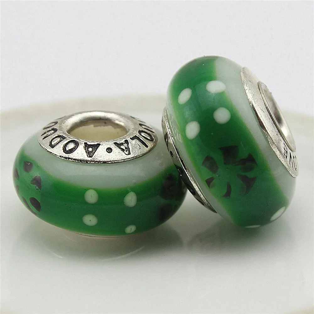 DGW 10 стиль из муранского стекла с изображением цветка бусины подходят ПАН браслет