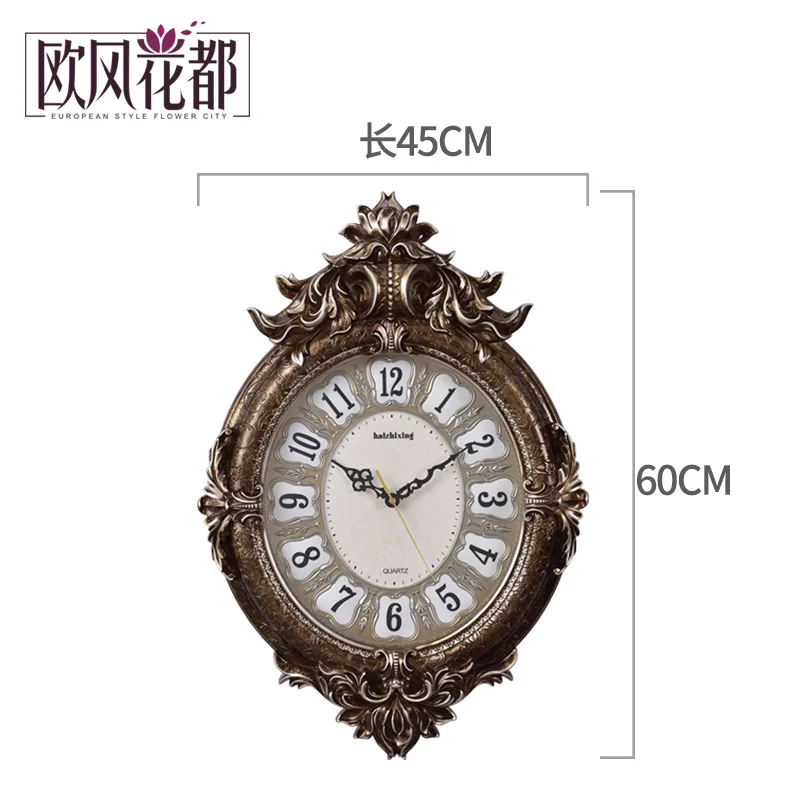 

Continental retro luxury watch hanging art quartz clock nostalgic personality living room decoration simple clock mute