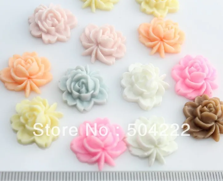 200 шт. кавайные винтажные матовые каучуковые Розы Цветочные камеи драгоценный