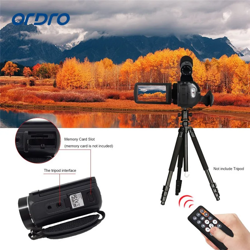Ordro Full HD Цифровая видеокамера Камера DV 1080 P 24mp 3 &quotзум + штатив | Электроника