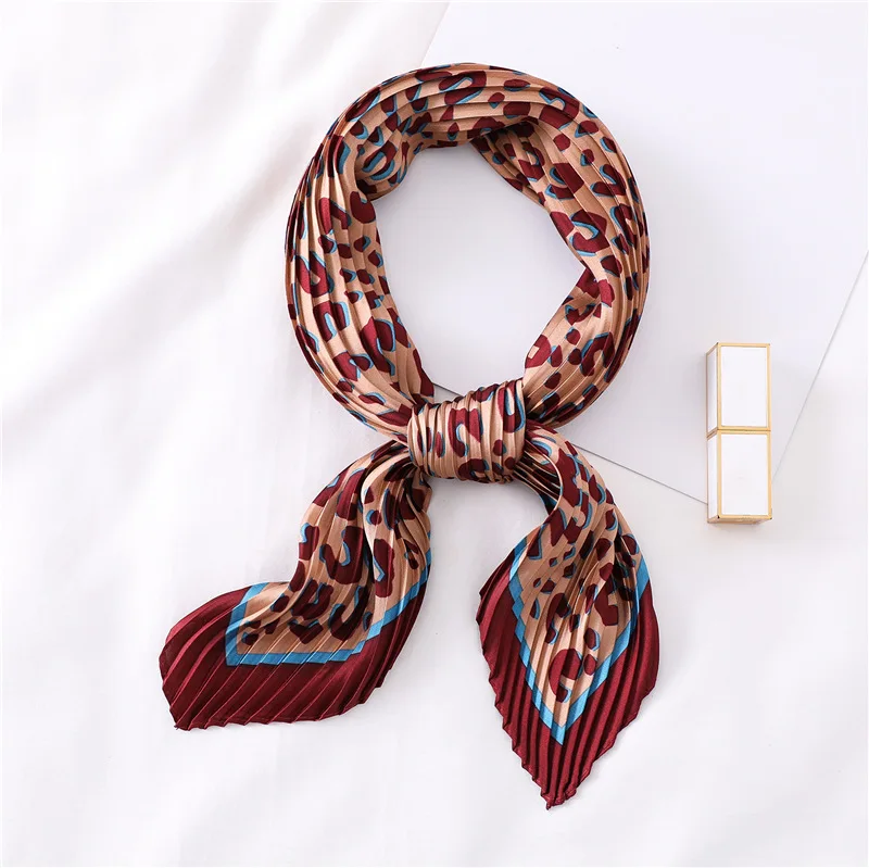 Шарф OLOME Женский квадратные шелковые шарфы для шеи с леопардовым принтом