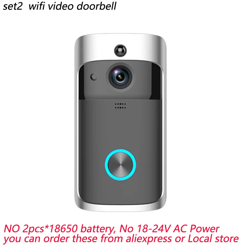wifi video doorbell WiFi беспроводной охранный ИК-сигнал, дверной звонок HD 720 P, визуальный домофон, запись видео, телефон двери, удаленный домашний мониторинг, ночное видение - Цвет: wifi video doorbell