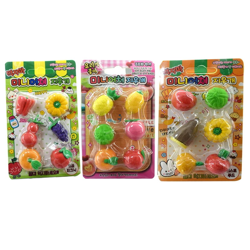 Милый фруктовый растительная форма Borracha Kawaii ластик карандаш для детей игровой