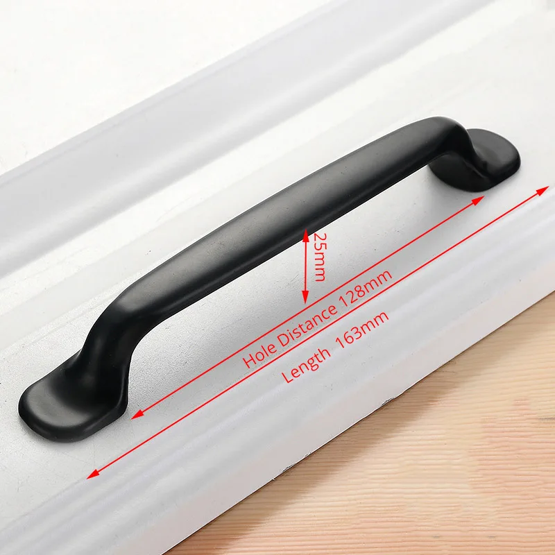 Handle-6658C-128 NAIERDI черные ручки шкафа американский стиль твердый алюминиевый сплав кухонный шкаф ручки для выдвижных ящиков оборудование для обработки мебели - Цвет: Handle-6658C-128