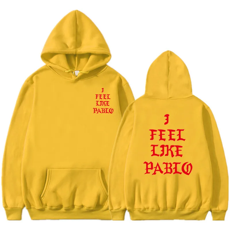 28 yellow I Feel Like Pablo с принтом красных букв, мужские толстовки, свитшоты в стиле хип-хоп, мужская и женская уличная одежда, флисовый пуловер, топы - Цвет: 28 yellow