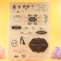 yinise wedding silicone clear stamps for scrapbooking diy album cards decoration scrapbook transparent rubber stamp 3021cm