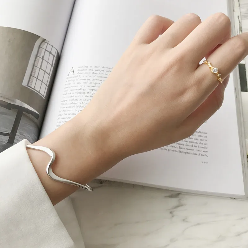 Мужские и женские браслеты из чистого серебра с гвоздями открытый Браслет