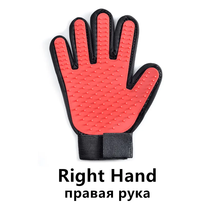 Darkred Right Горячая стрижка кошек и собак щетка перчатка щетка для волос для домашних животных Расческа Щетка для котенка щенка Массажная щетка для мытья Перчатка для животных кошек собак - Цвет: Darkred Right
