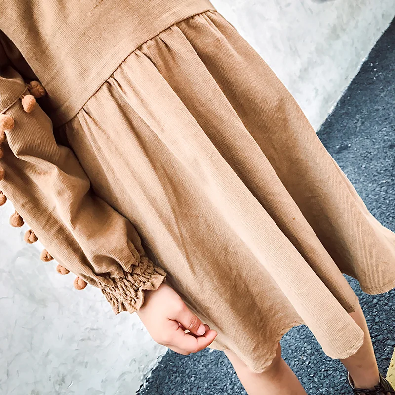 Long Sleeve Girls Dress Winter Corduroy for 10 12 years Spring Princess Kids 5 6 8 Teenage Clothing | Детская одежда и обувь