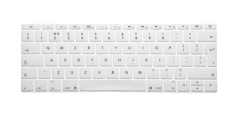 Для Macbook Pro 13(без сенсорной панели) клавиатура силиконовая крышка клавиатуры протектор для Macbook 12 кожа европейский ЕС/Великобритания ЕВРО английский - Цвет: Белый