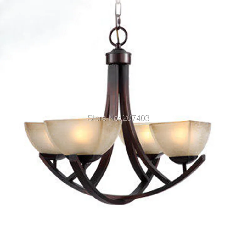 Rustic wrought iron chandelier lighting European American retro living room Village Restaurant industrial droplight | Лампы и
