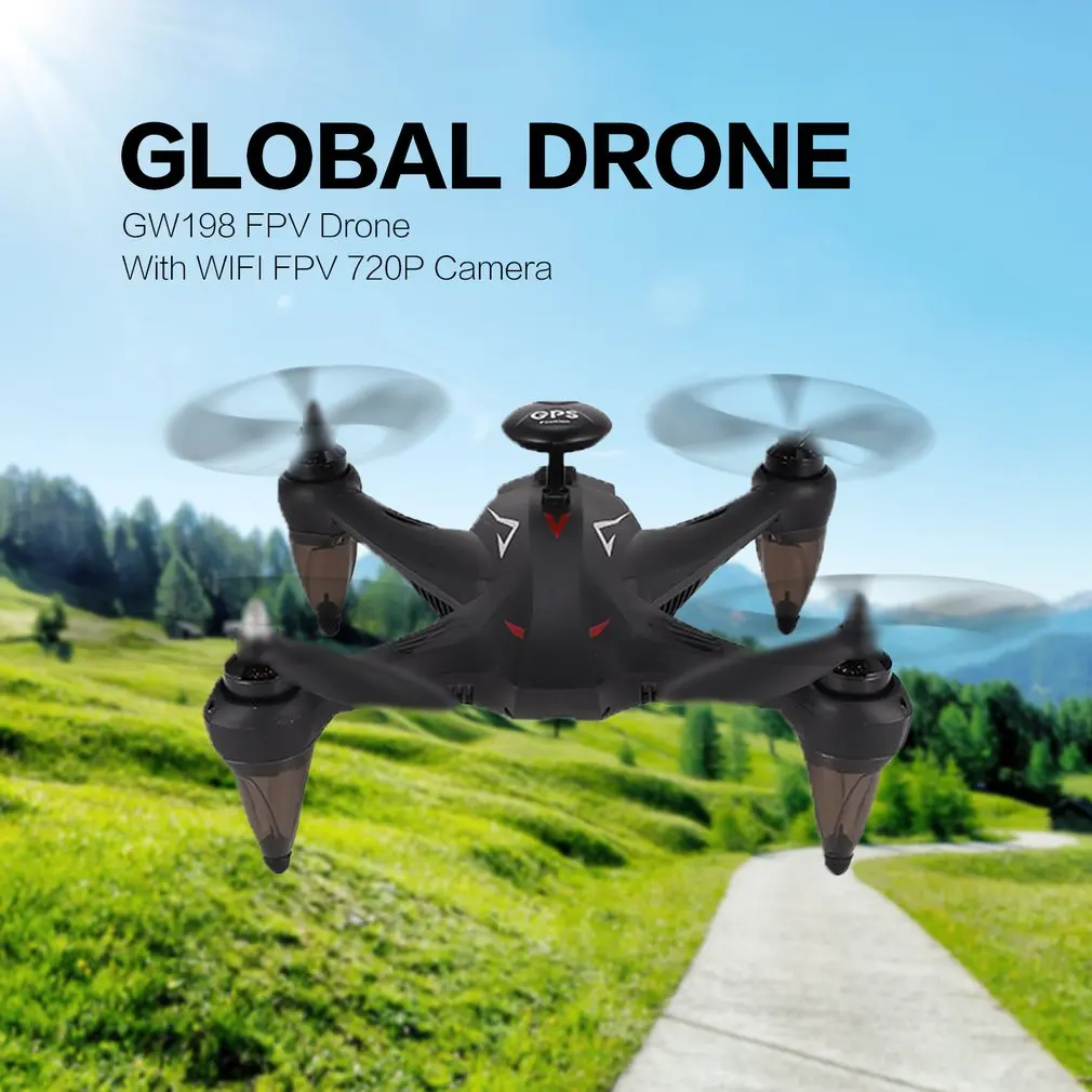 Глобальный Дрон GW198 2 4G gps позиционирование 5G Wi Fi 720 P широкоугольный FPV RC