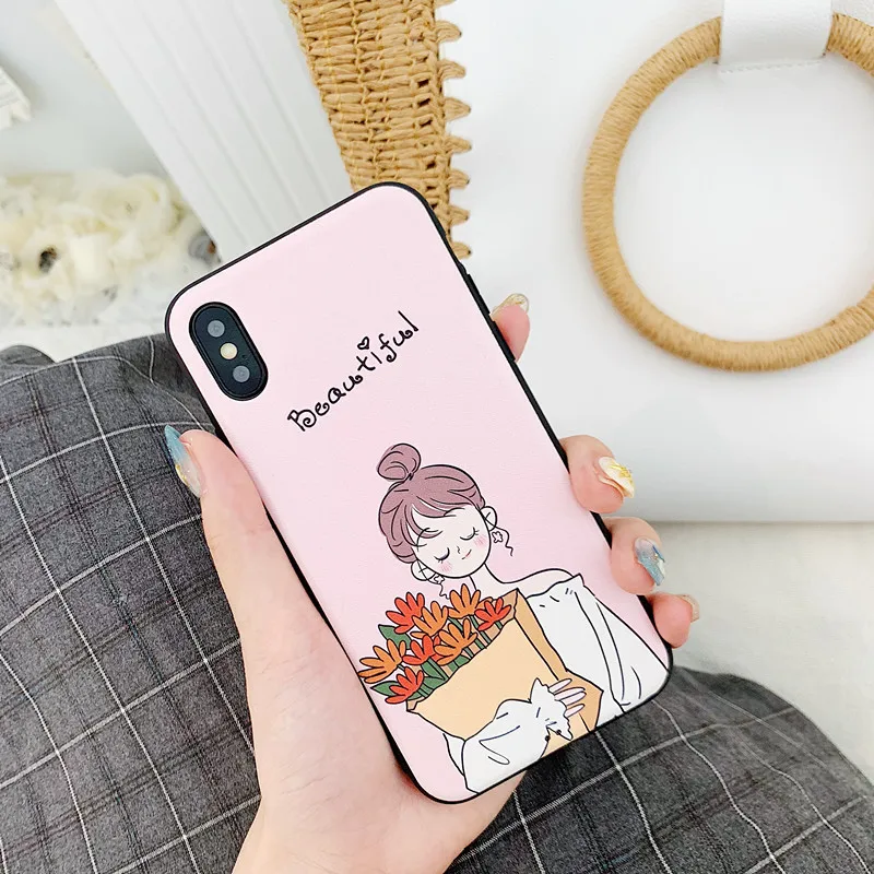 Розовый чехол на корпус телефона с цветочным узором для девочек iPhone 8 7 6 6s Plus