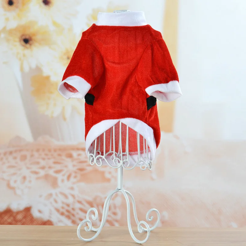 Модная зимняя одежда для домашних собак красное рождественское пальто щенка