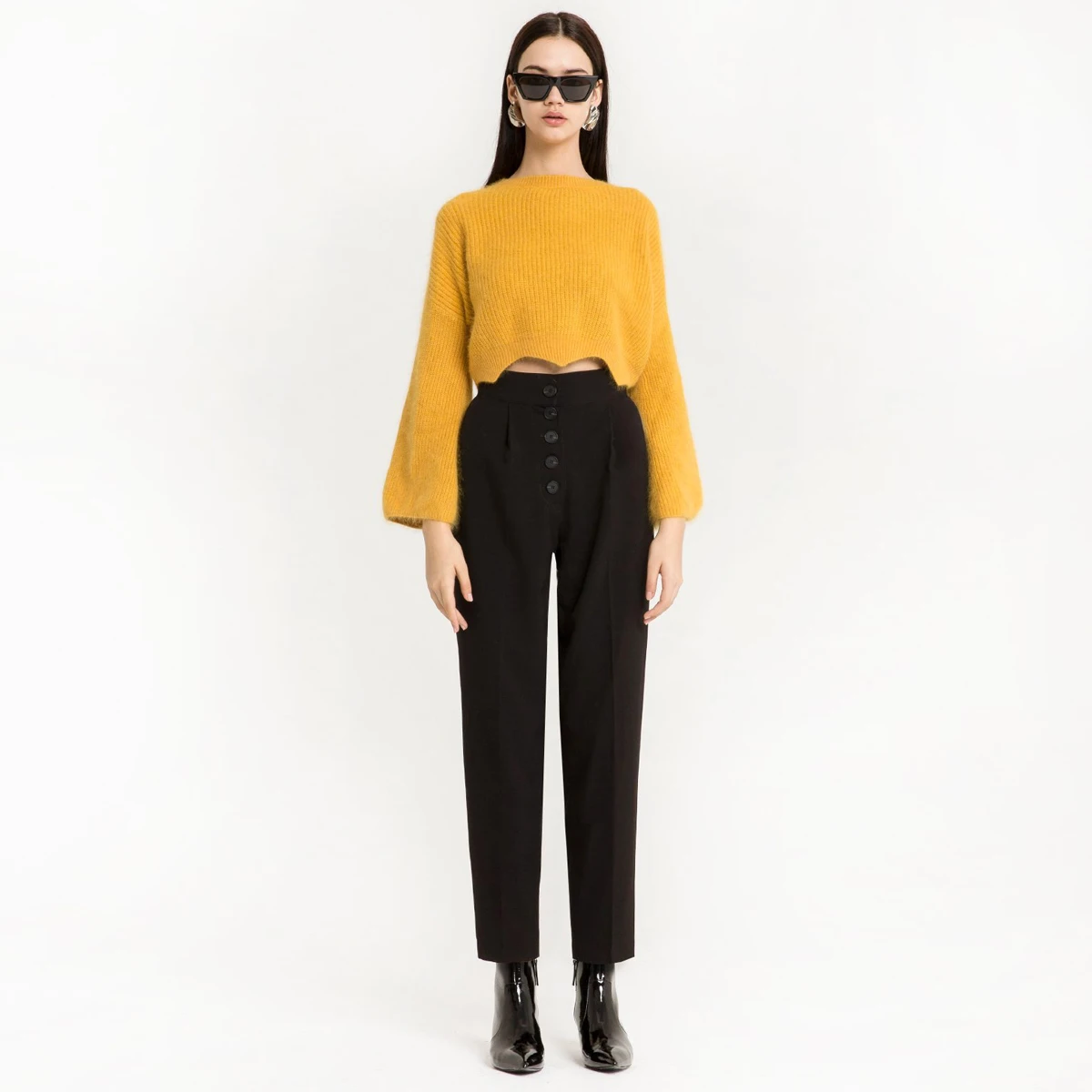 zhizaolian Brand Woman Solid Black Pants Full Length Formal Regular Button Fly Straight 2018 Summer New Fashion | Женская одежда