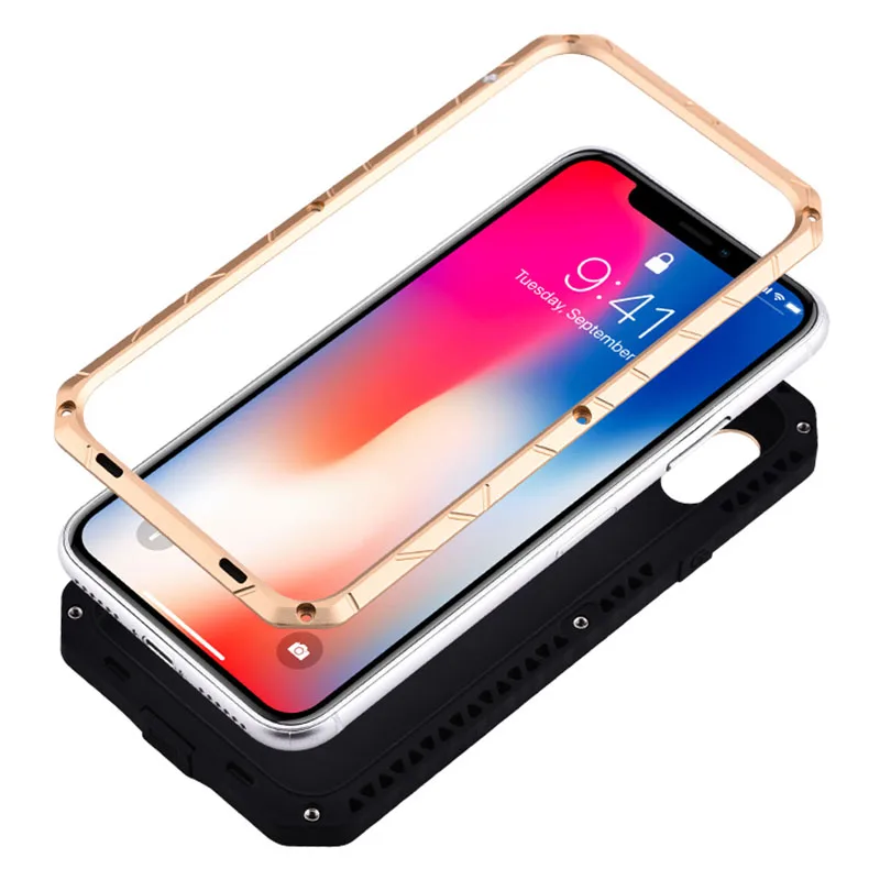 Чехол для Iphone X тонкий энергетический армированный противоударный алюминиевый