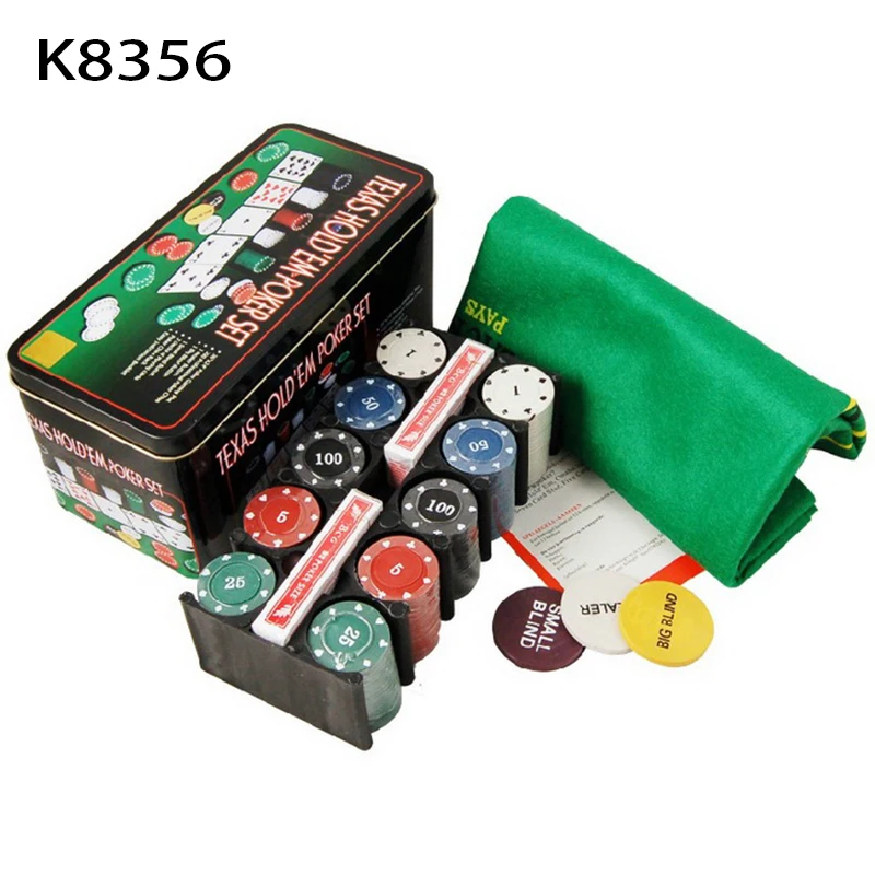 Супер Сделка 200 Техасский покерный набор для торга покерных фишек черного Джека