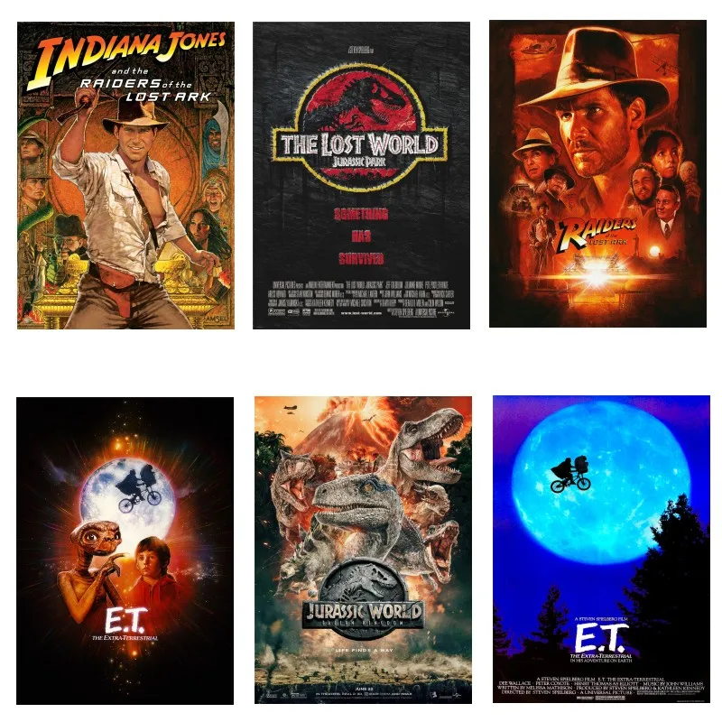 E.T. /Плакаты из фильмов челюсти/Терминал/Парк Юрского периода Спилберга настенные