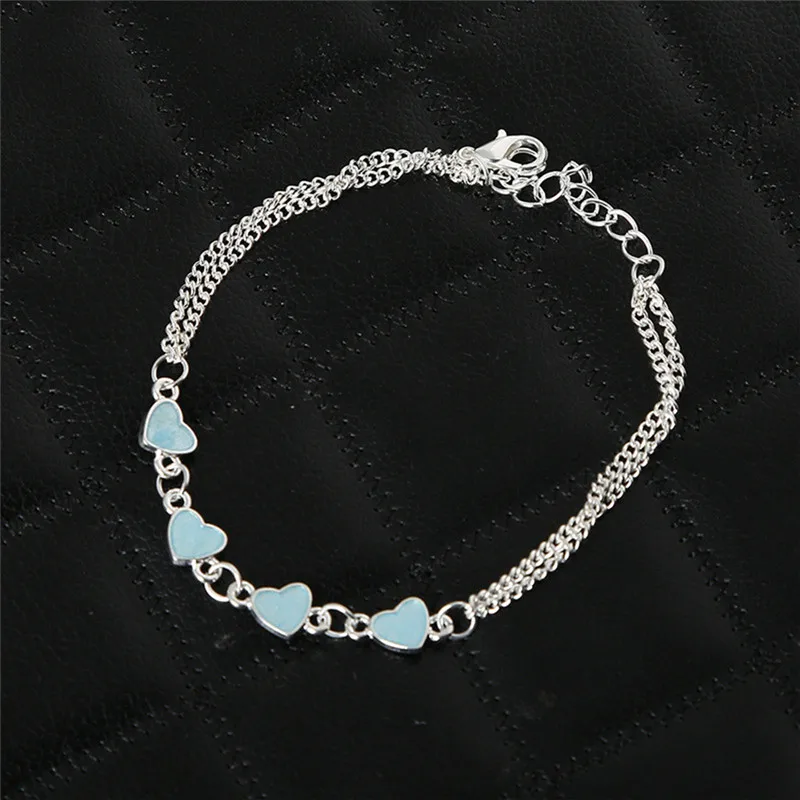 Romad Luminous Heart Star Pendant Anklets For Women Trendy Ankle Bracelets Sandal Sexy Beach Leg Chain Jewelry | Украшения и