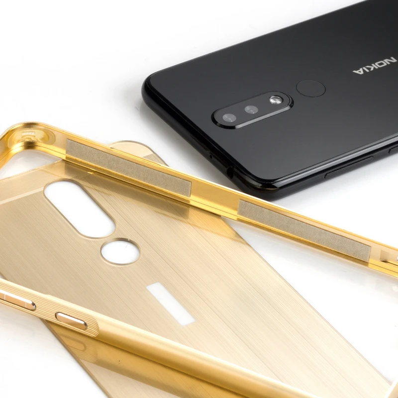 Роскошный металлический каркас бампер чехол для Nokia X5 X6 матовая акриловая жесткая задняя крышка из ПК для Coque Nokia 5,1 6,1 Plus чехол Coque X6 X5