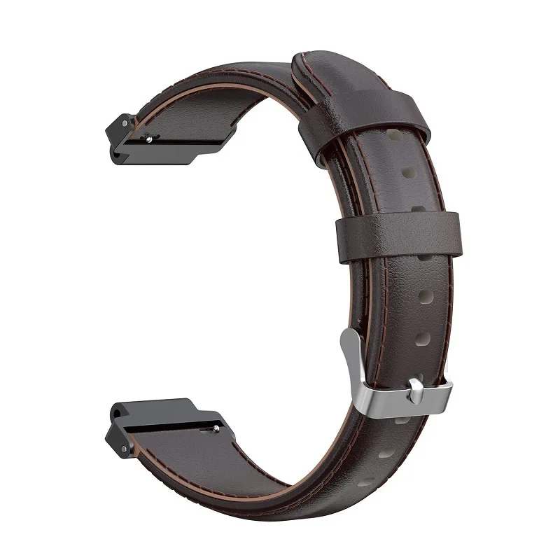 Coffee Натуральная кожа Ремешки для часов Garmin Forerunner 220 230 235 620 735 735XT S20 S5 S6 Смарт ремешок для часов спортивный кожаный ремень - Цвет: Coffee