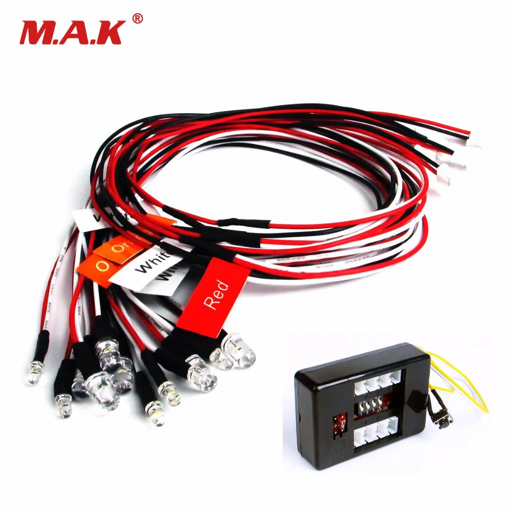 1:10 RC Model Car truck LED Light Kit 12 LED Flashing Head Light Lamp System RC 1:10 Model Car Accessories