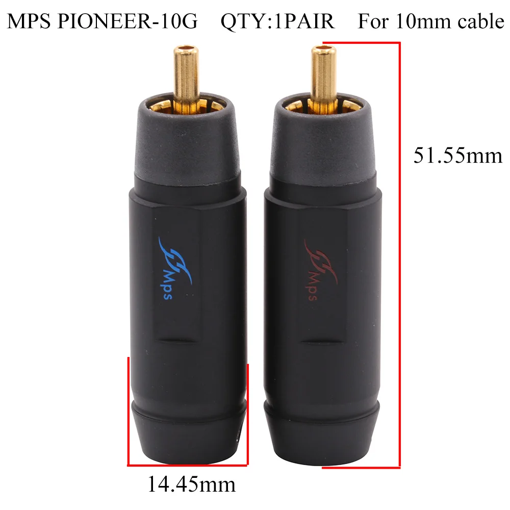 Pioneer 10G-1Pair MPS штекер RCA Phono разъем Jack 4 мм 6 мм 8 мм 10 мм кабель для Hifi аудио AMP CD DIY Покрытие золотом и Родием Латунь - Цвет: Pioneer 10G-1Pair