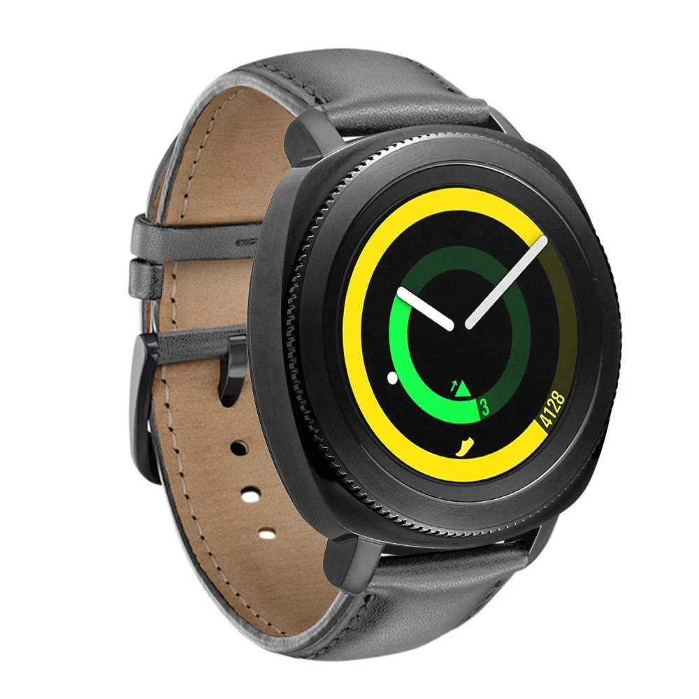 3 цвета простой кожаный ремешок для samsung gear Sport S4 20 мм часов черный коричневый