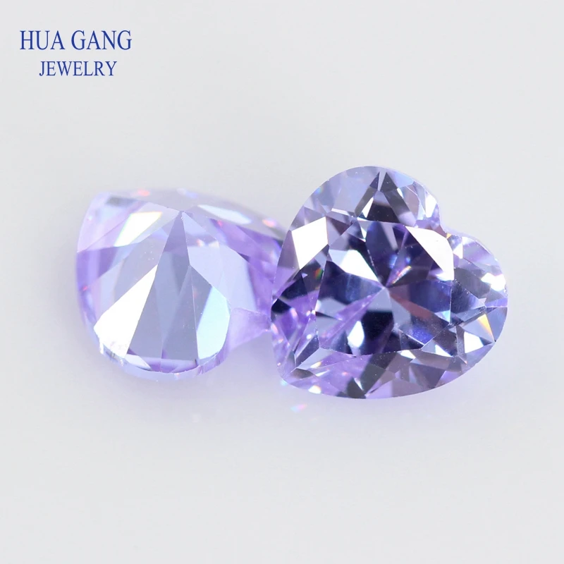 5A Лаванда в форме сердца кубический цирконий бриллиантовая огранка свободный CZ