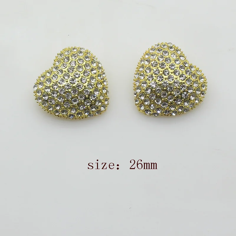 Модные стразы из металлического сплава 5 шт. 26 мм в форме сердца|Ювелирная