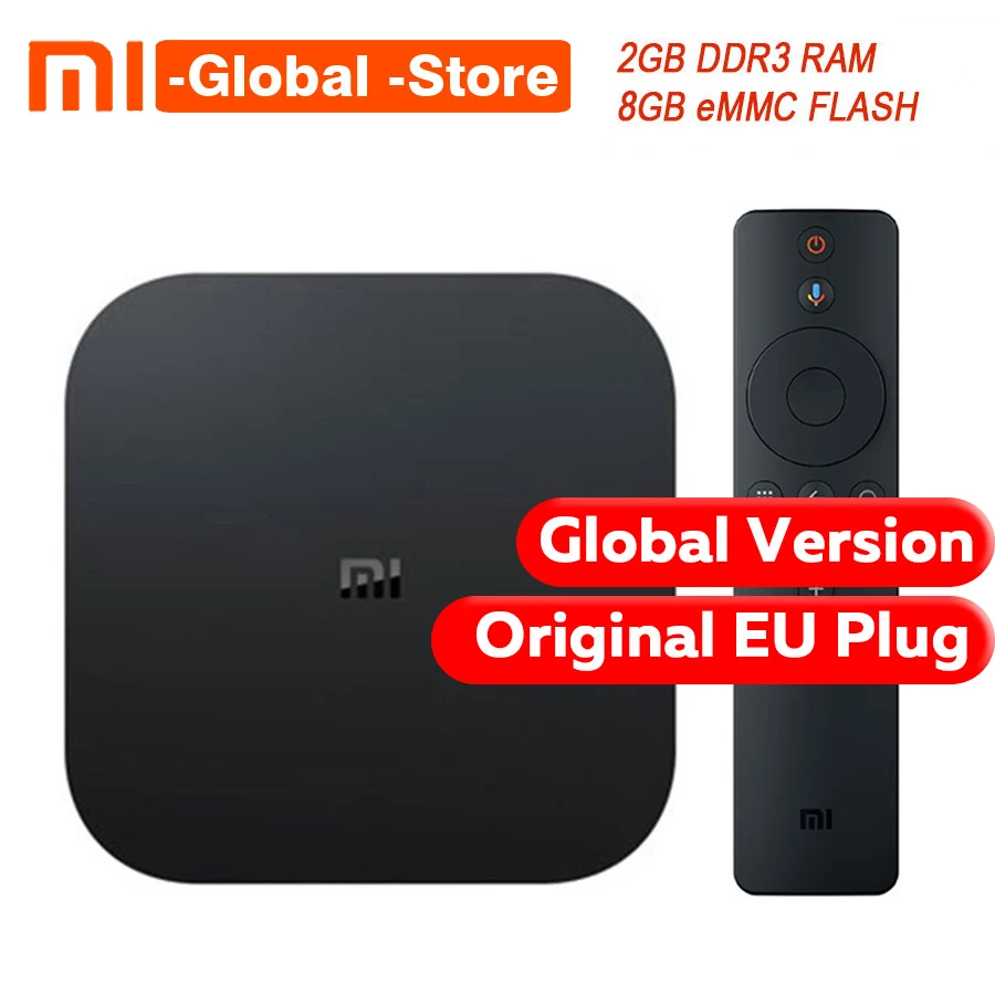 Xiaomi Mi Box S Smart TV 4 Android 8 1 4K четырехъядерный процессор 2 ГБ HDMI 4G 5 8G WiFi Bluetooth